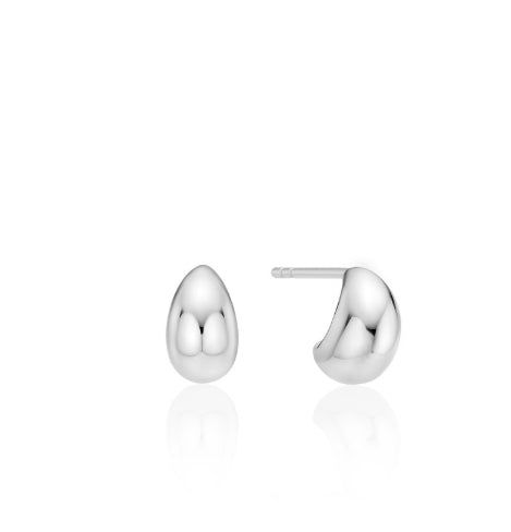 26SS★ H Edition Silver Off-Drop Hoop Earrings