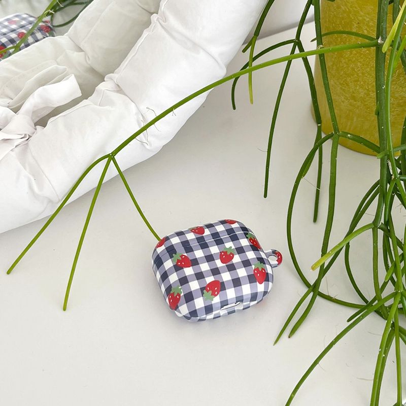 Strawberry Check Matte AirPods Case