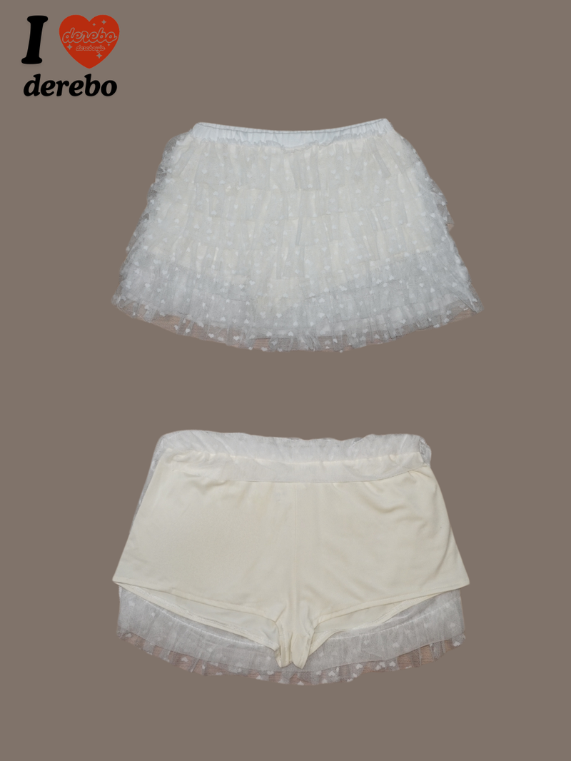 heart frill cancan mini skirt
