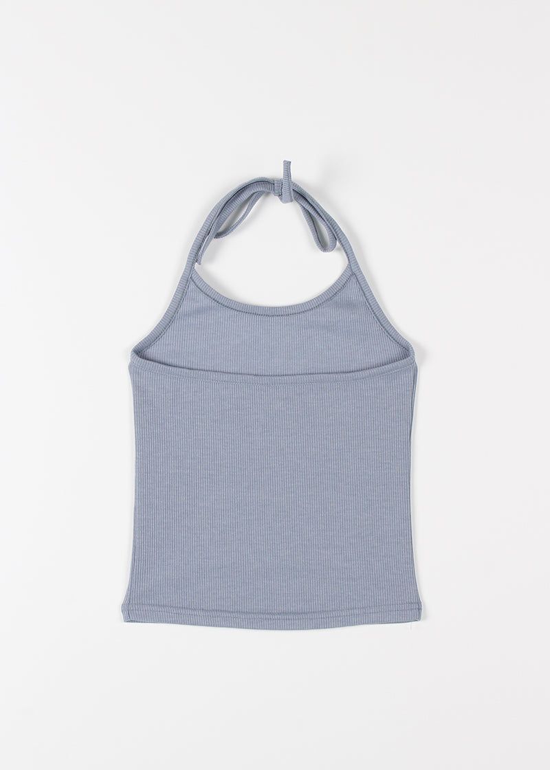 CROPPED HALTER SLEEVELESS