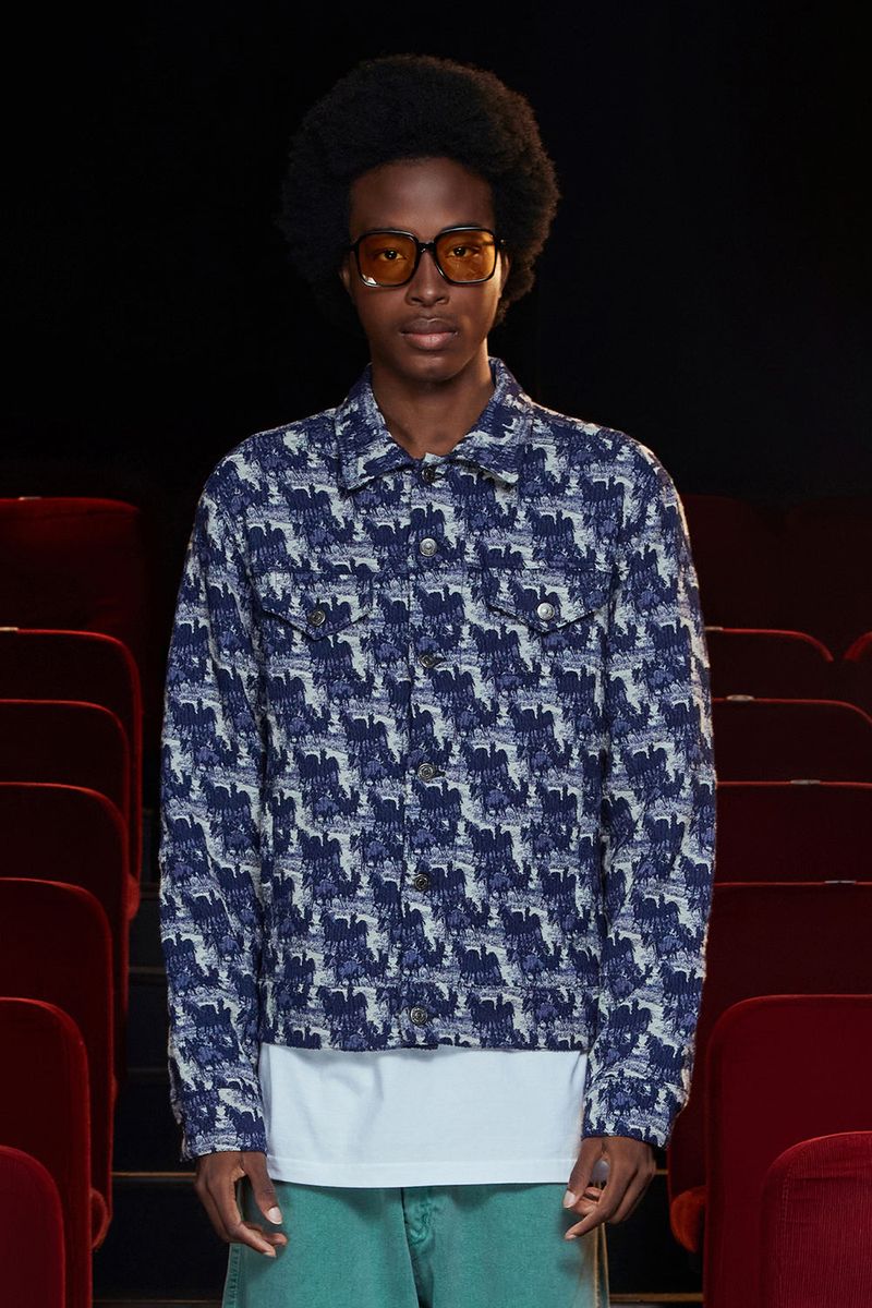 WAVE JACQUARD JACKET / NAVY