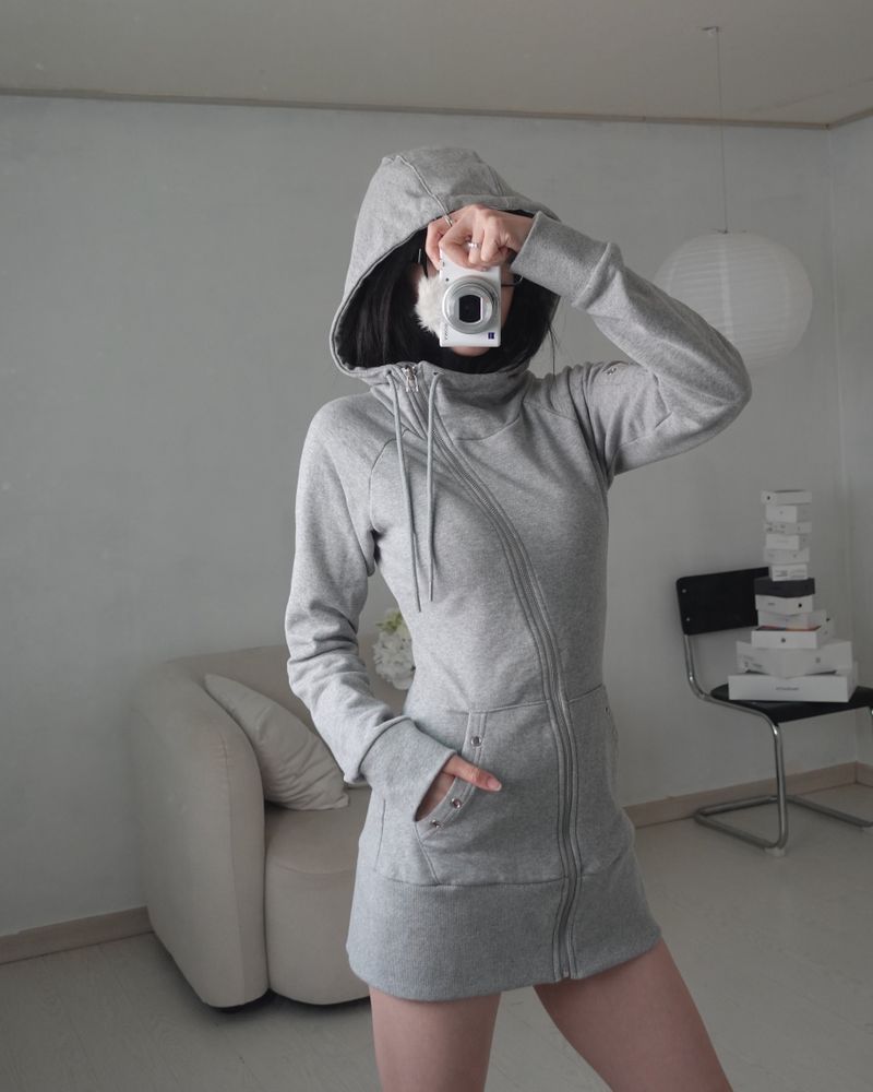 Zip up high neck one piece