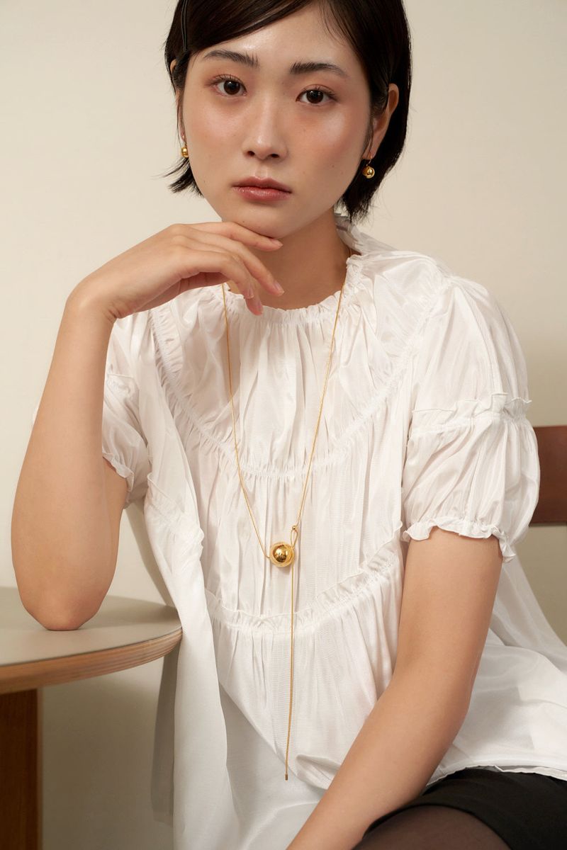 maxy moving ball necklace - gold