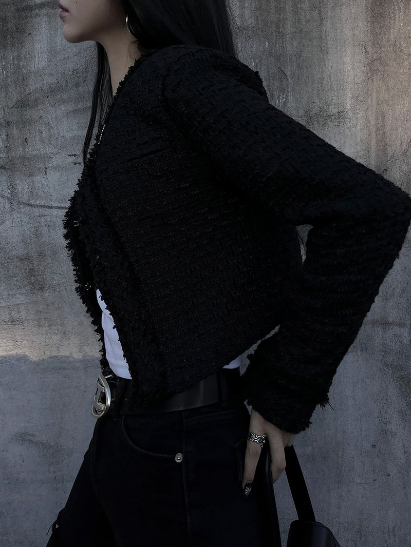cropped tweed jacket (2color)