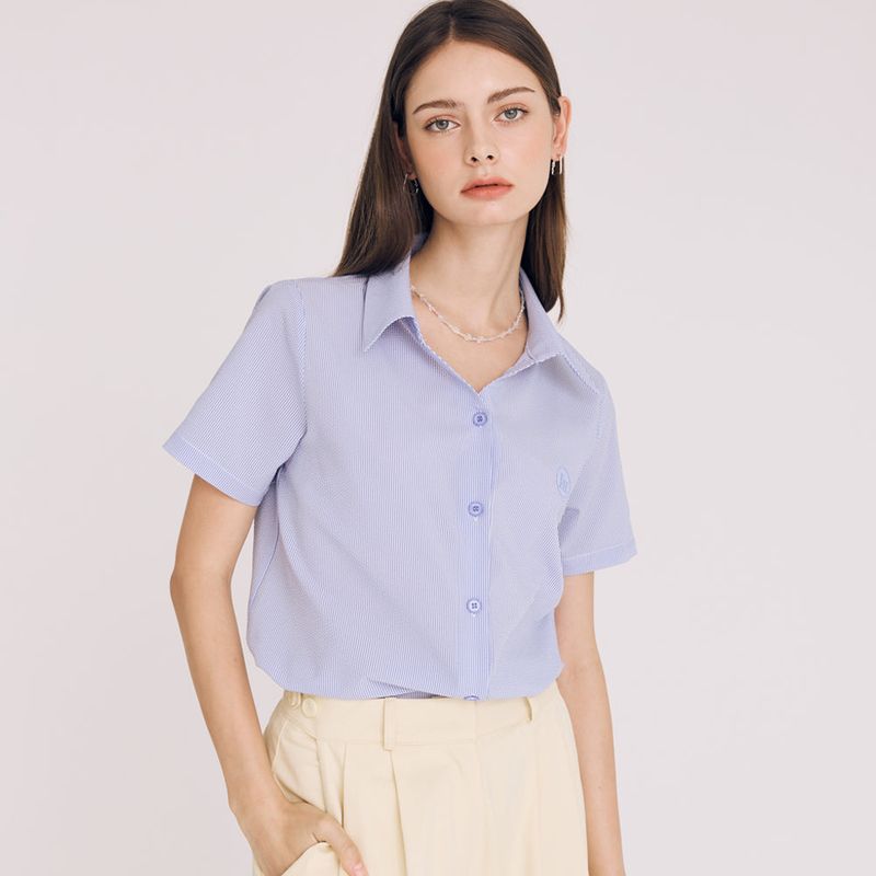 SEERSUCKER STRIPE SHIRT (BLUE)