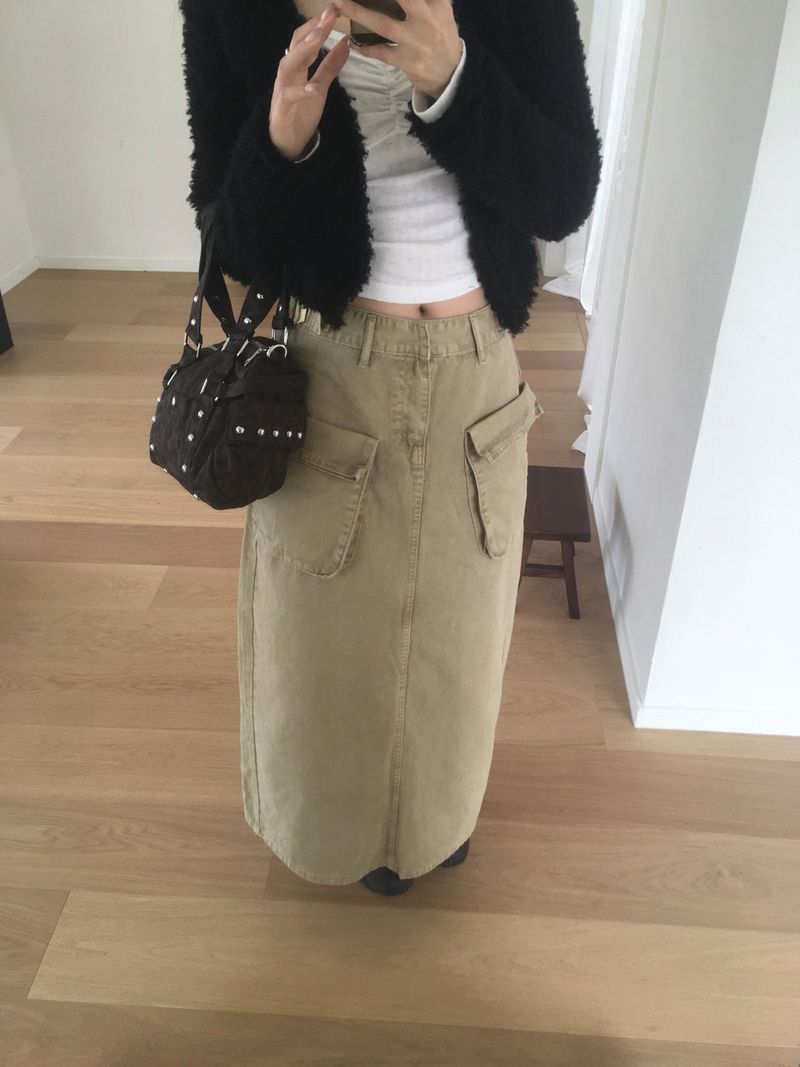 tap pocket long skirt