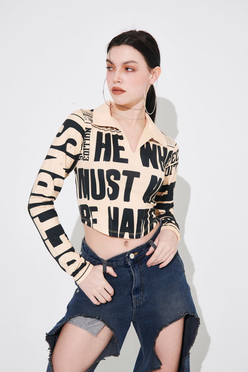 NEWS COLLAR T-SHIRT