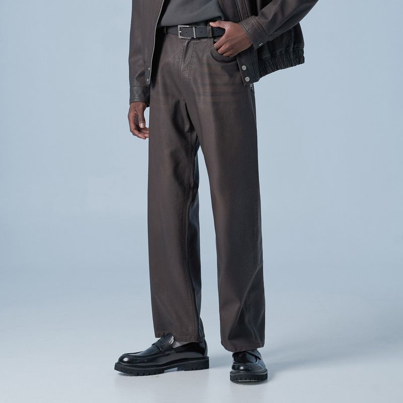 SPERONE(スペロネ)の「Crack Leather Loose Pants (Brown)(Pants)」