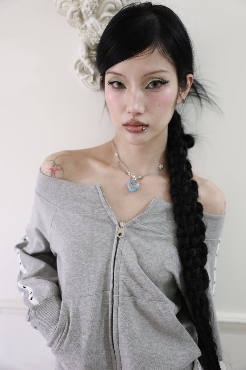 Flower love star necklace (Clear/Blue)