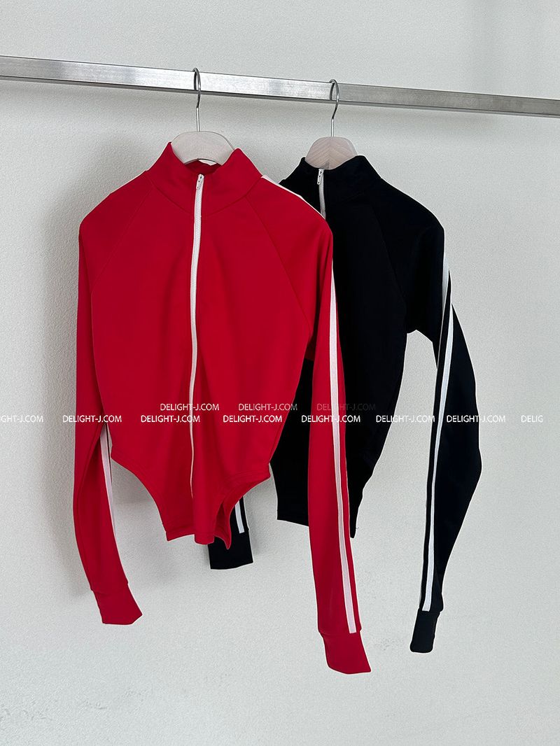 Track Cut-Out Slim Fit Zip-Up