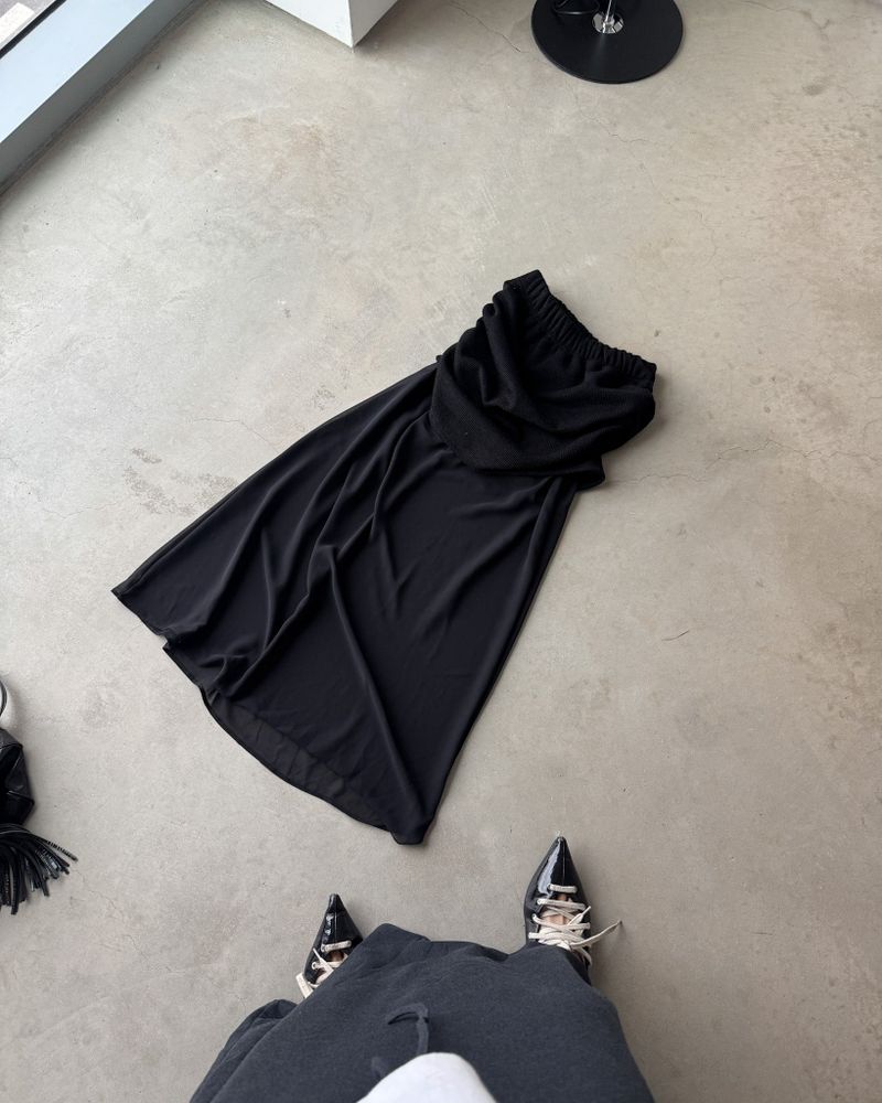 See through shirring skirt