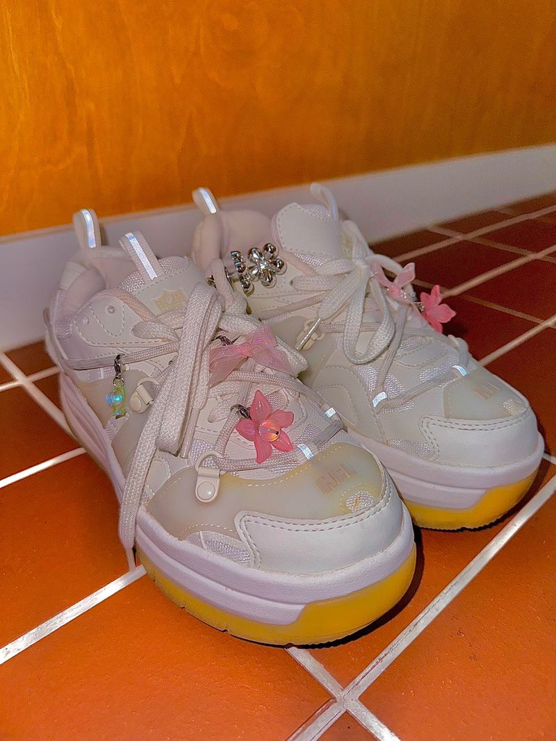 Flower ribbon custom shoes charms (2set)