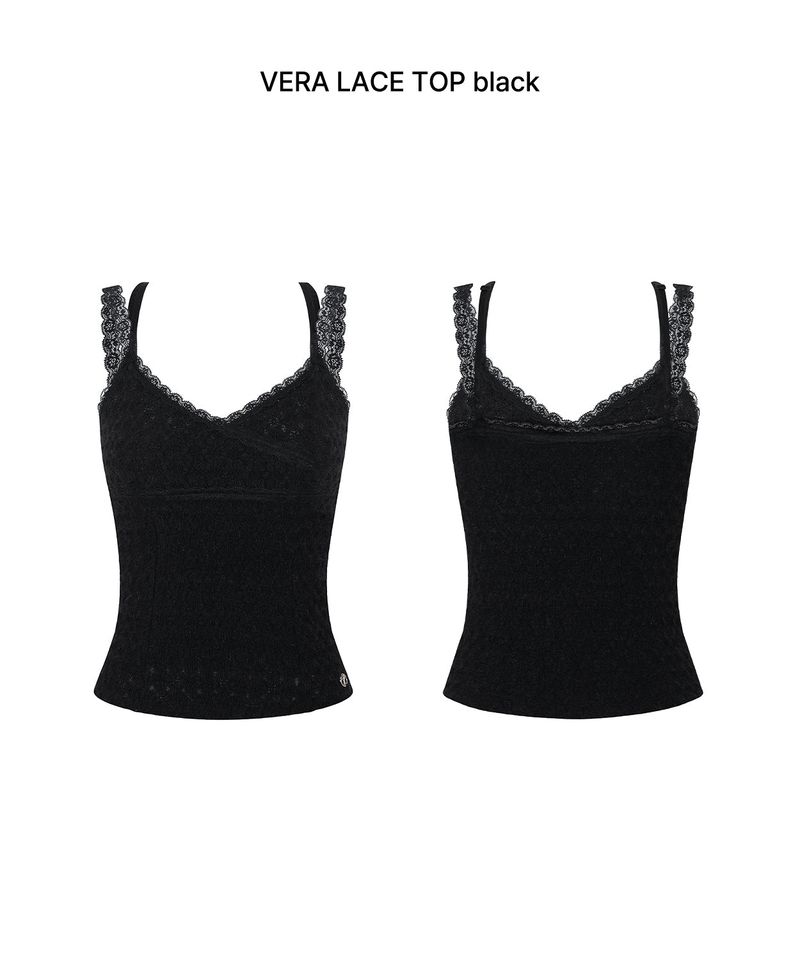 VERA LACE TOP black