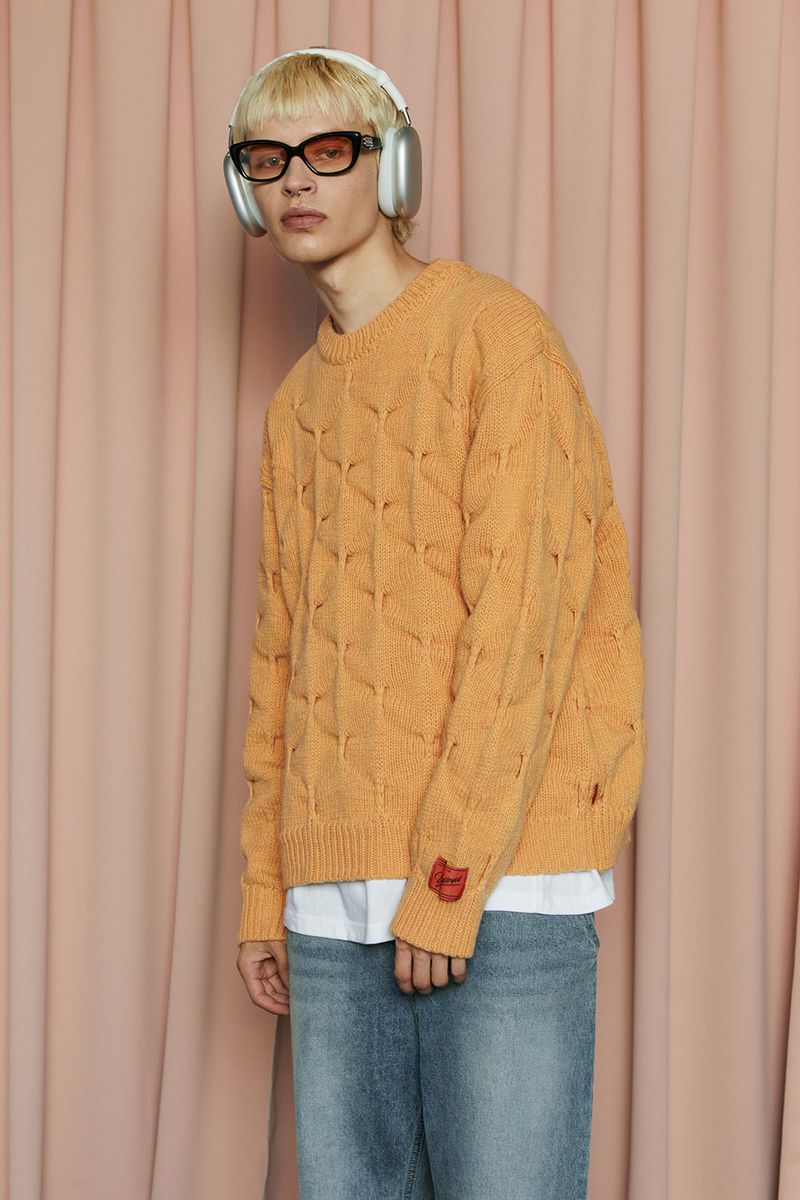 EMBOSSING CLOVER KNIT / SALMON
