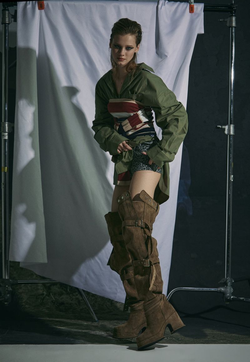 BUCKLE THIGH HIGH BOOTS