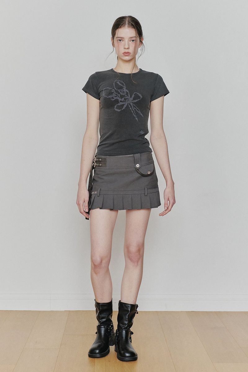 FRAGILE GRAPHIC TEE charcoal