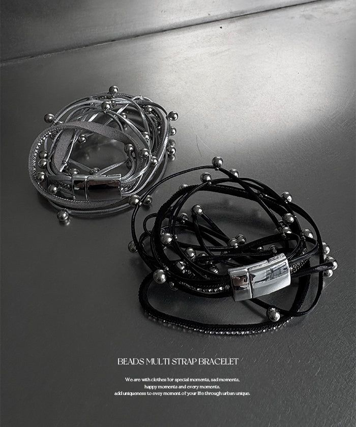 URBAN UNIQUE（アーバンユニーク）の「ビーズマルチストラップブレスレット (2color)（アクセサリー）」