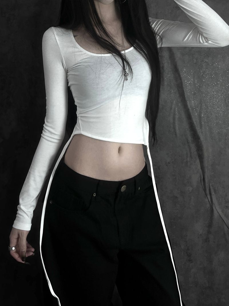 coin multi-strap crop T (2color)