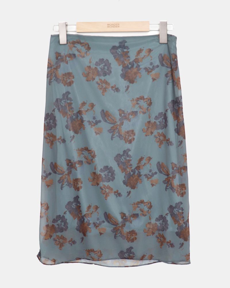 Jubel Flower Chiffon Midi Skirt