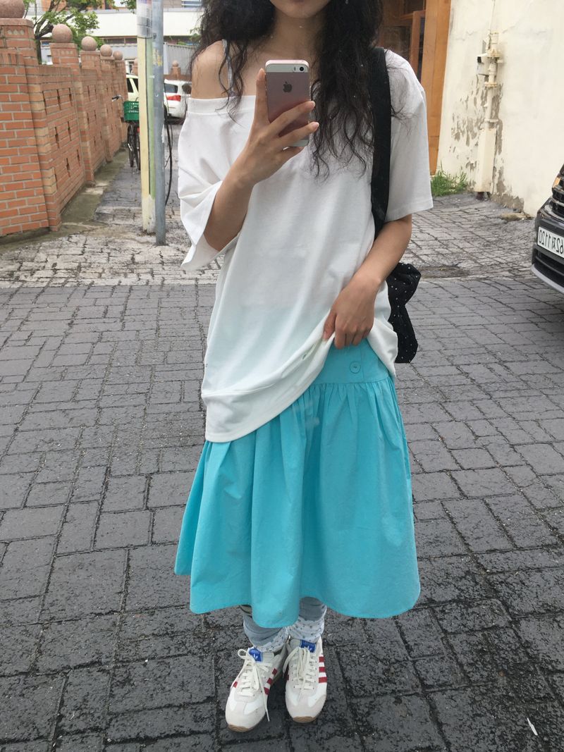 Button Midi Skirt