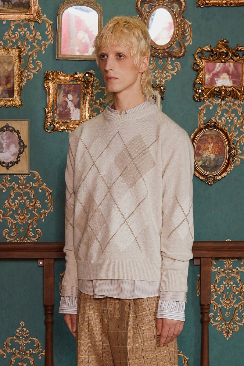 ARGYLE WOOL KNIT / OATMEAL
