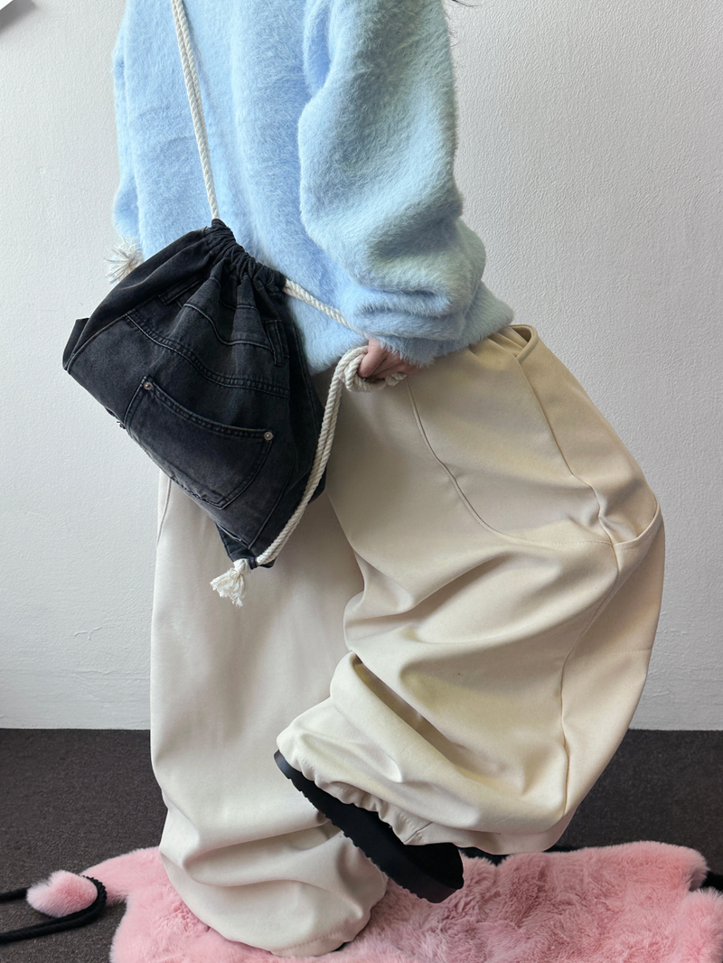 Doing Two-Pocket Fleece Balloon Wide Pants 🖤🤎 4COLOR