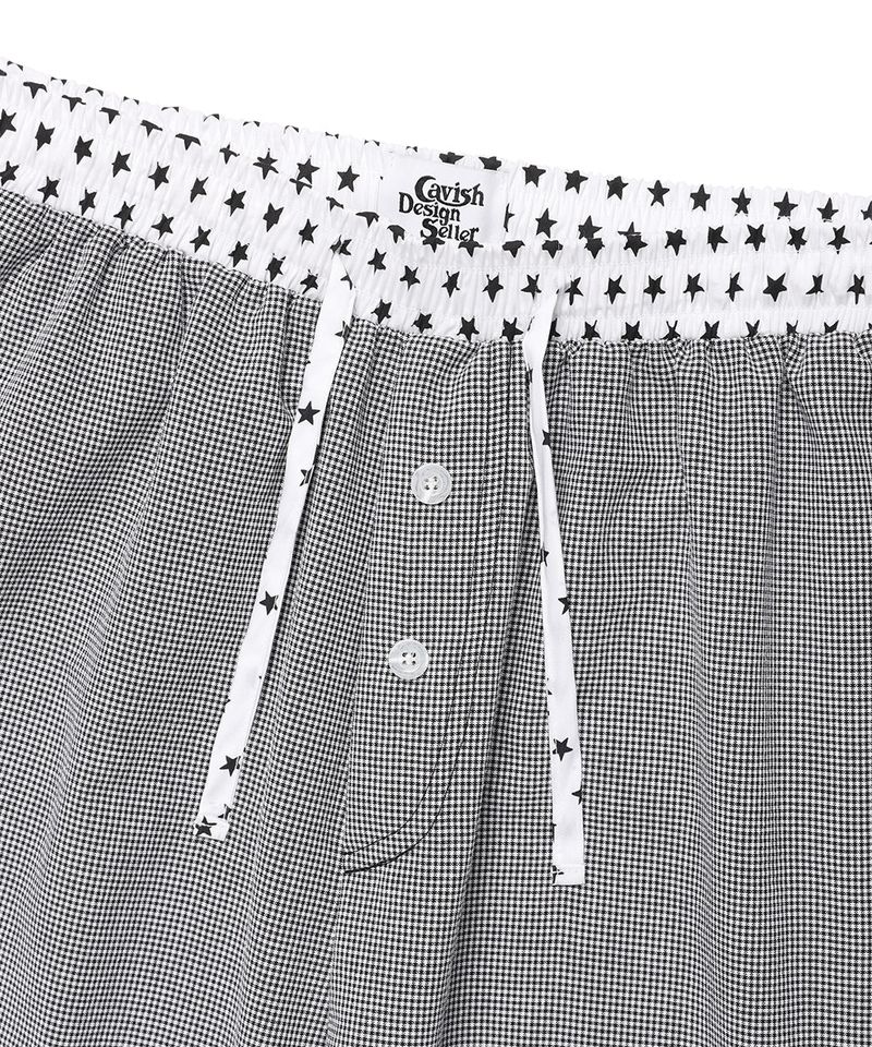 W CHECK LOUNGE PANTS BLACK(CV2FMFPA59A)