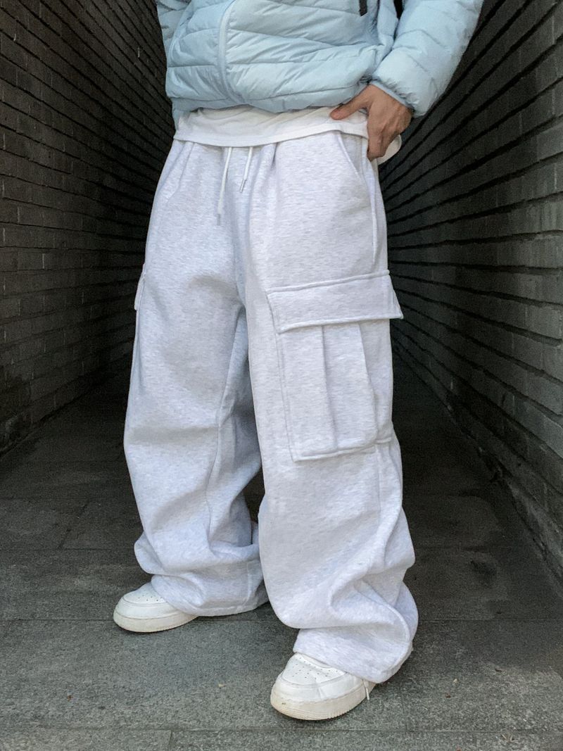 Double brushed big pocket balloon pants