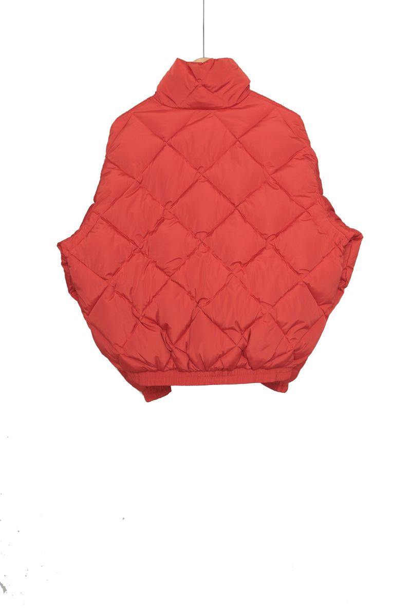 high-neck quilting padded jumper