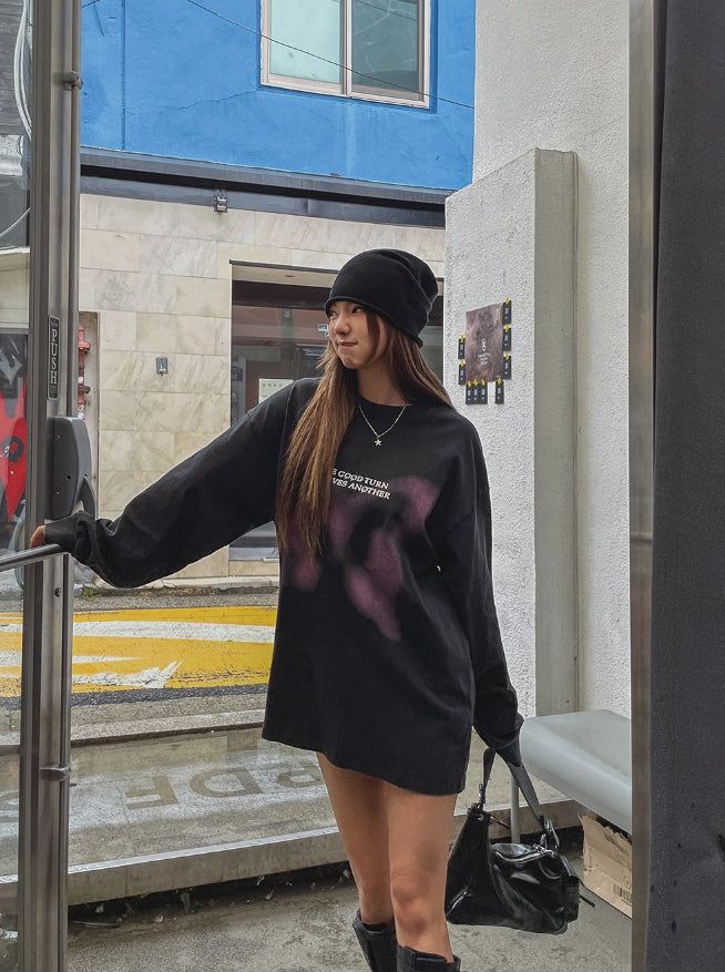 Butterfly Printed Oversized Fit Sweatshirt