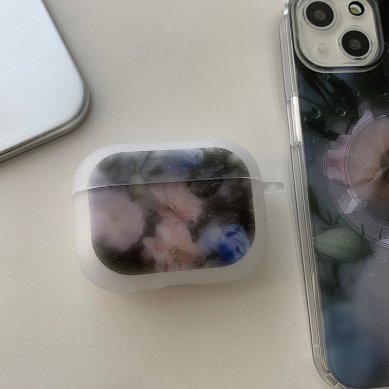 Blue - Rain Flower AirPods Case_matt