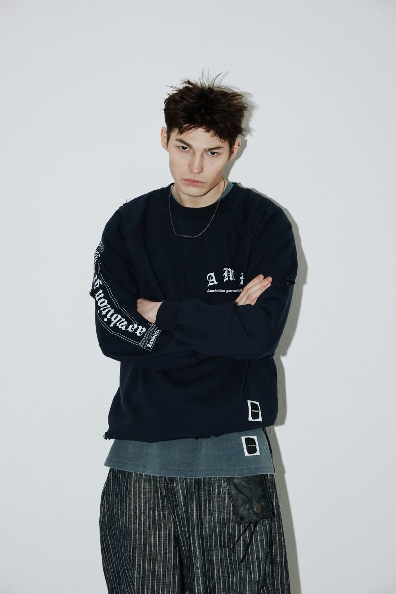 Column Sweat-Shirts (Washed-Navy)