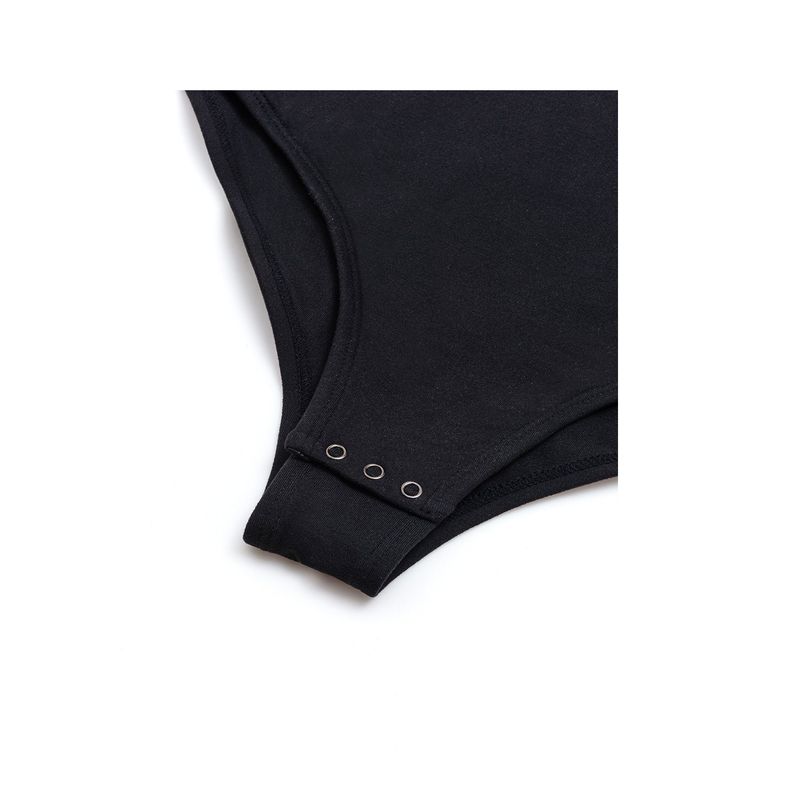 Loose-Neck Long-Sleeve Bodysuit(black)