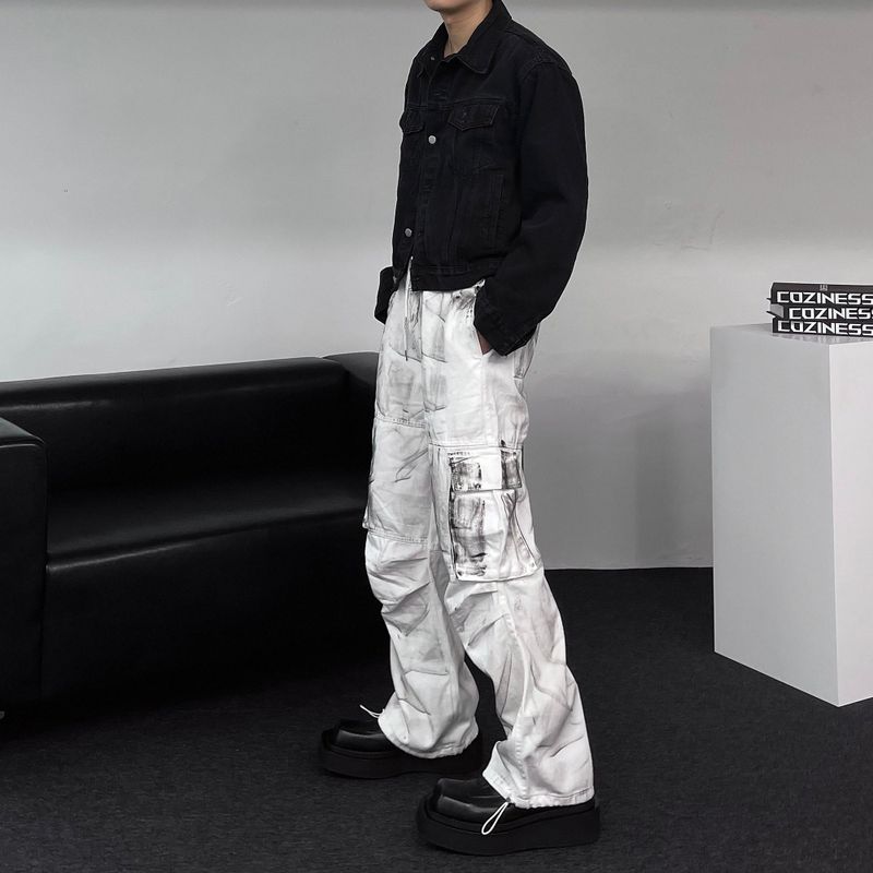 DV Dirty Parasuit White Cargo Pants