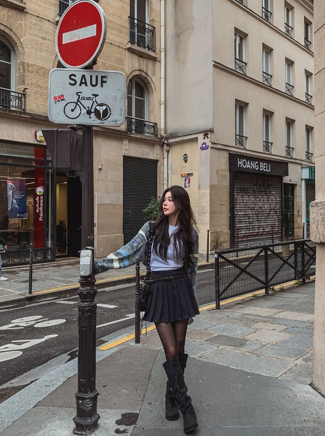 Temp pleated miniskirt (+Belt set)