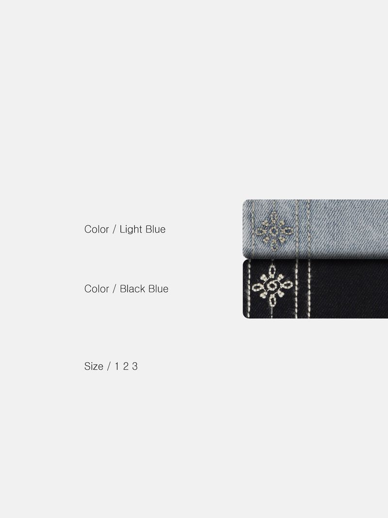 Classic Ruta Embroidered Bermuda Denim Pants 2C