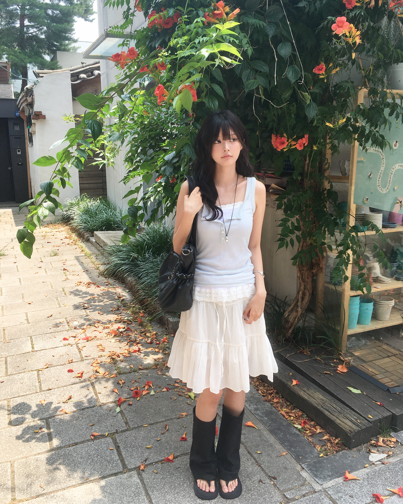 Tencel button sleeveless