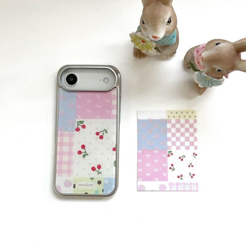 [MADE][Glass Silver Bumper Case]  Knit Patchwork Case ⋆ patch