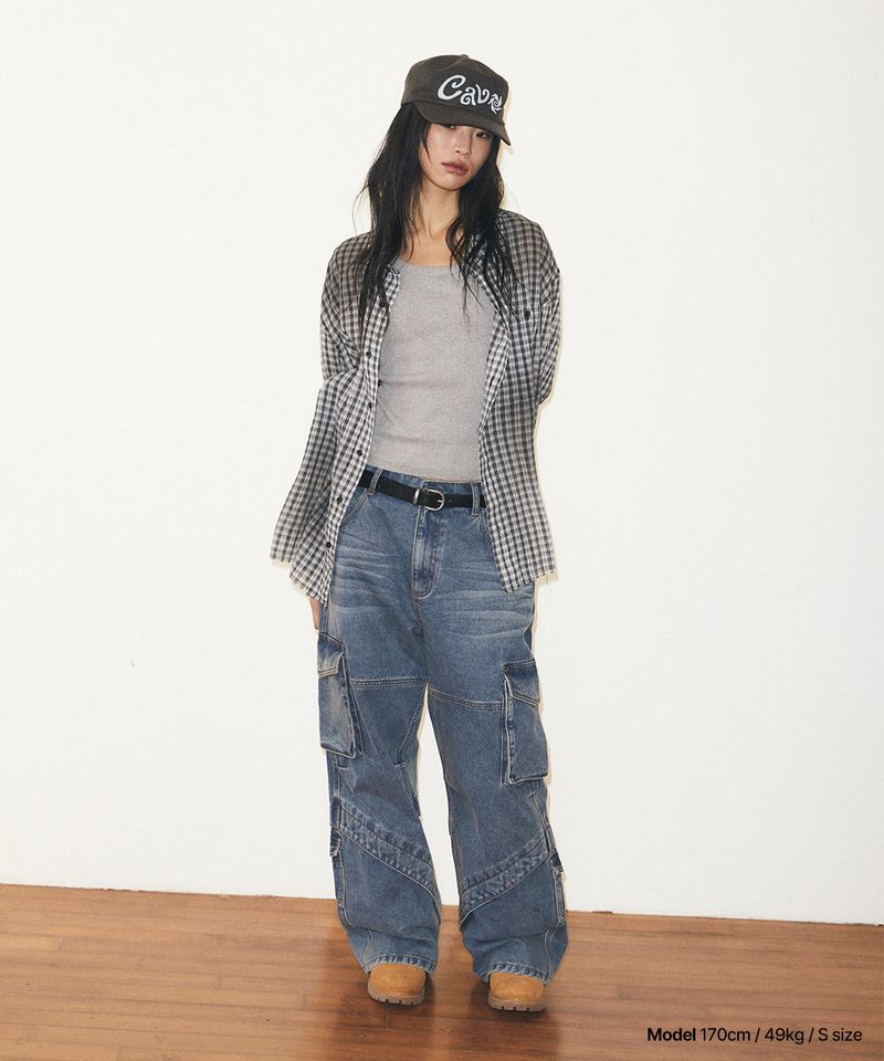 mahagrid(マハグリッド)の「WIDE CARGO DENIM PANT(Pants)」