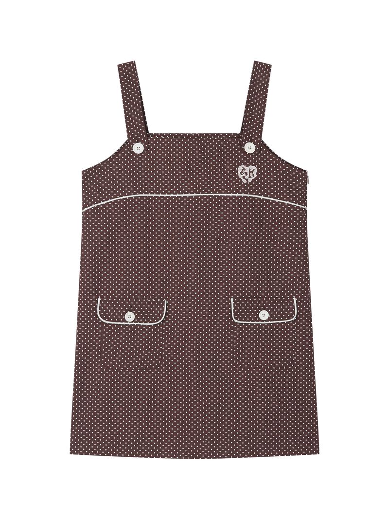 DOLLY BUTTON MINI DRESS (BROWN)