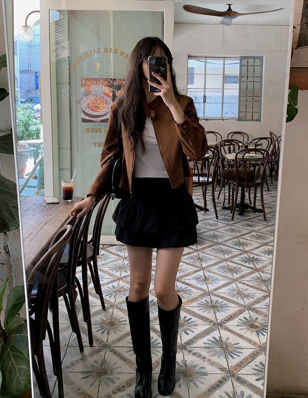 Suede Leather Long Boots (2color)