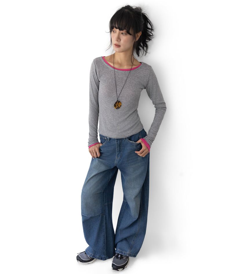 Duo U-Neck Long Sleeve T-Shirt