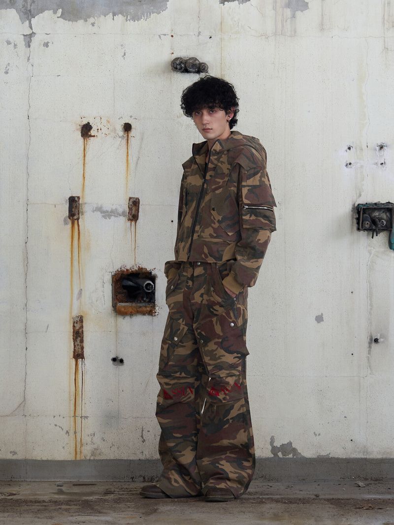 Circle Denim Bomber Jacket (Camo)
