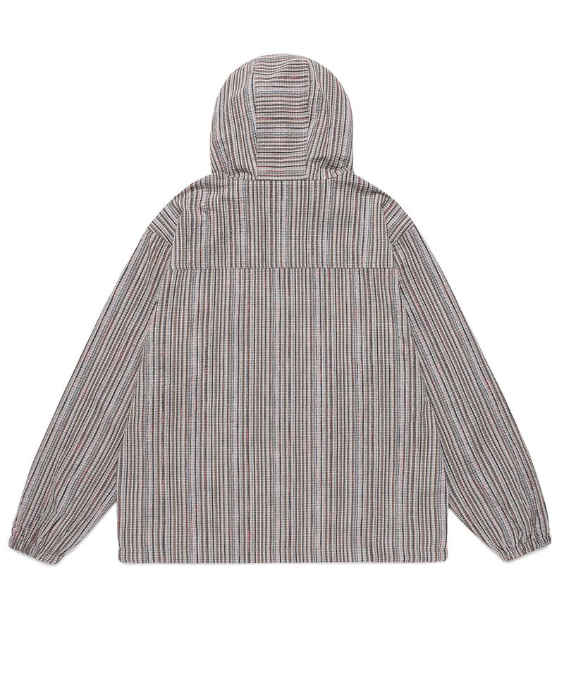 HOODED CHECK WIND BREAKER BROWN(CV2FSUB962A)