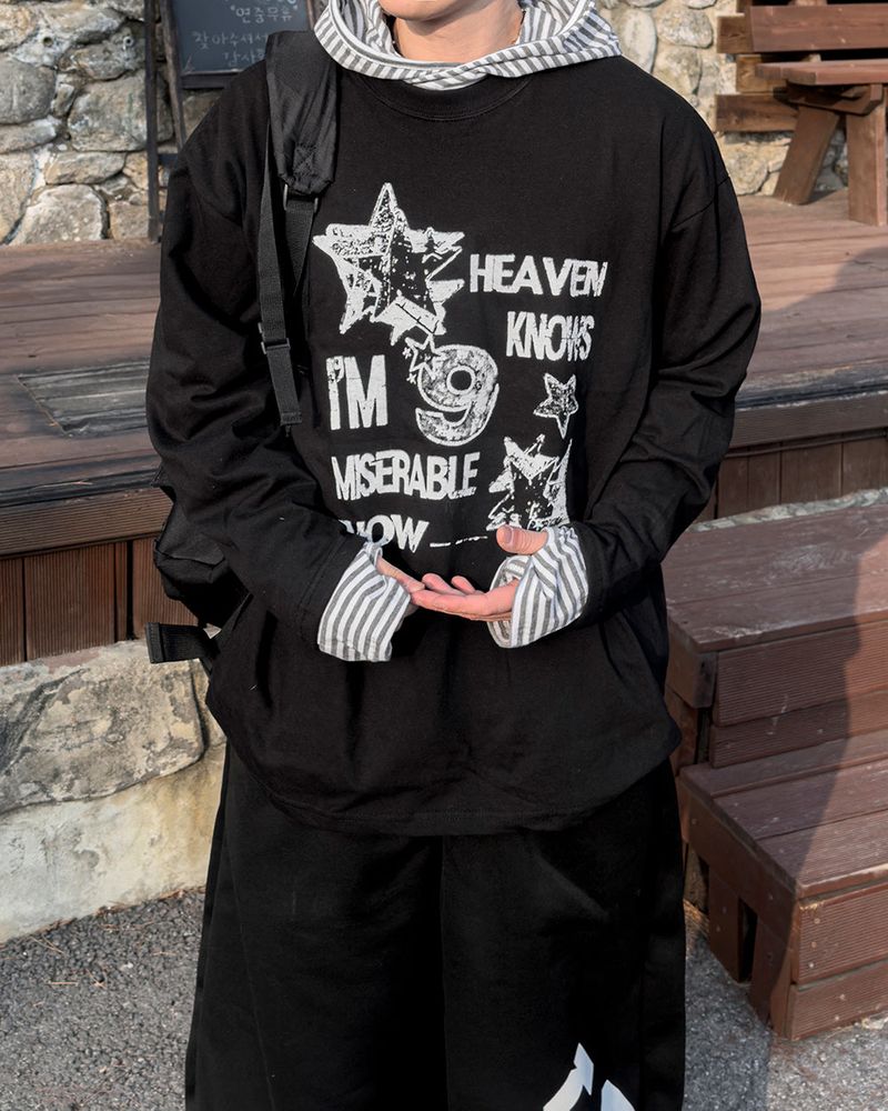River Fingerhole Stripe Hoodie