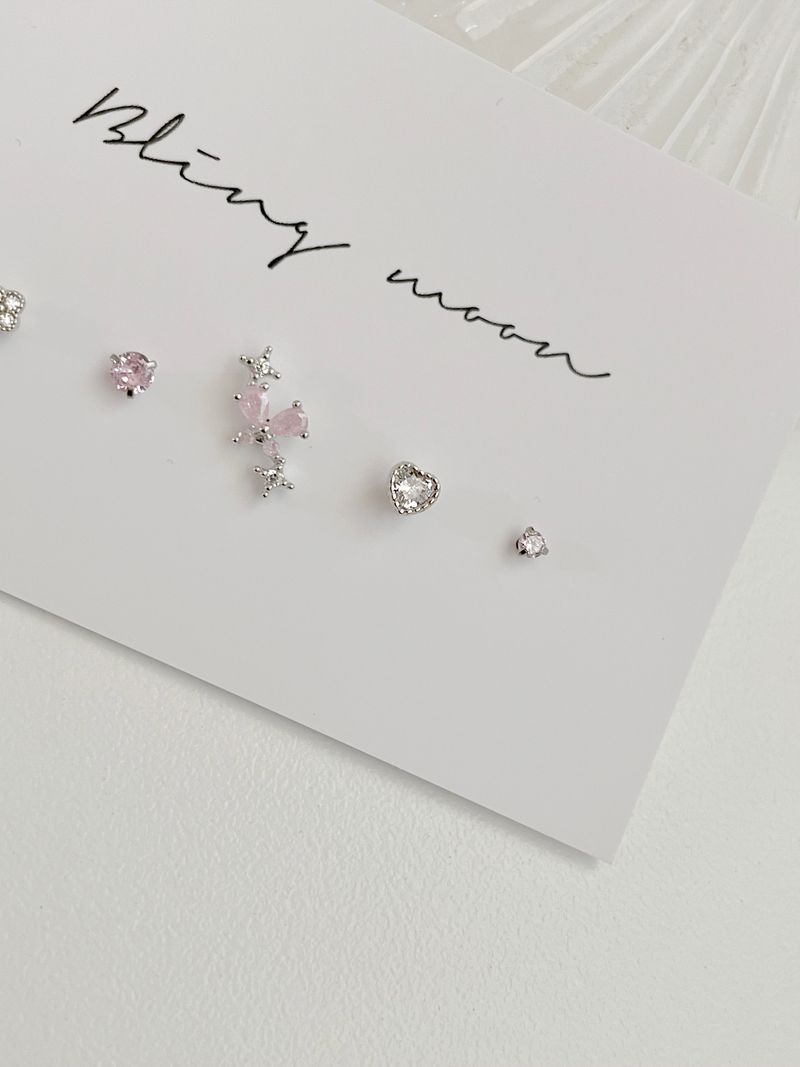 [5 set] pink butterfly piercing set