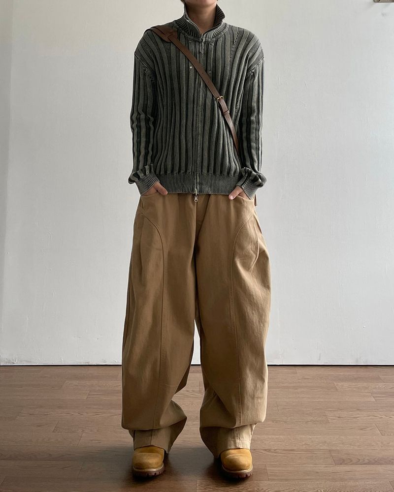 ボリューム リベット コットン パンツ