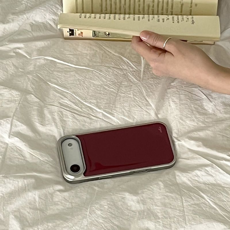 burgundy epoxy silver bumper case