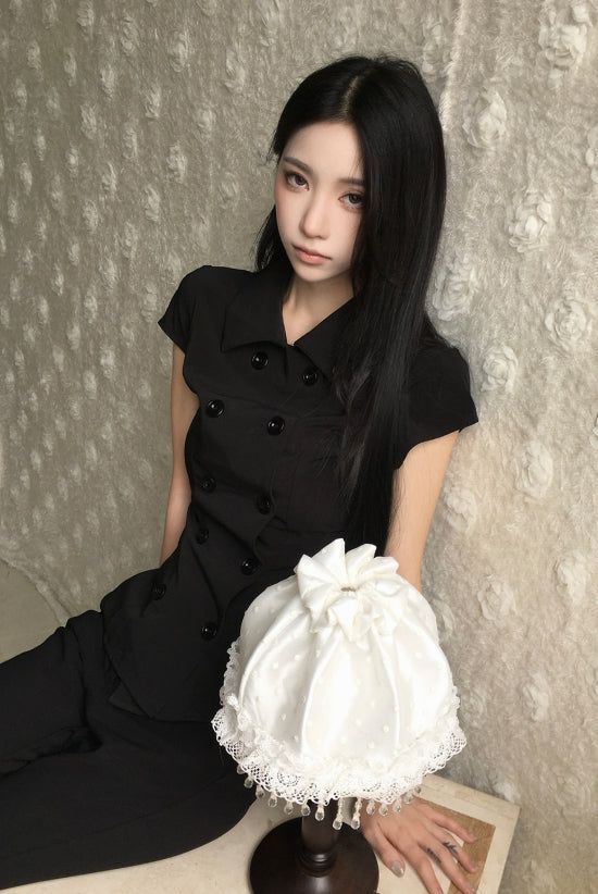 26SS★ [ EEUN MADE ] Rosette Button Top