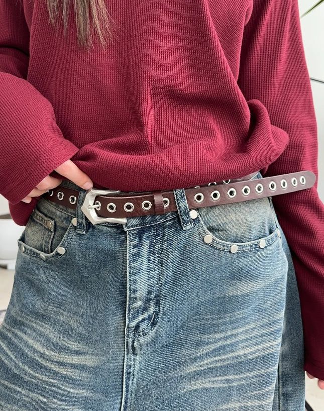 Elt leather pocket denim pants